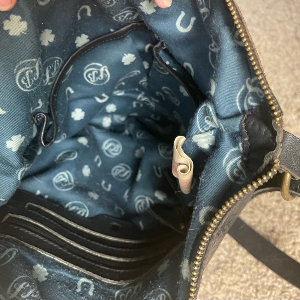 Lucky Brand Vintage Style Black/Brown Crossbody, gently used. - Picture 7 of 10
